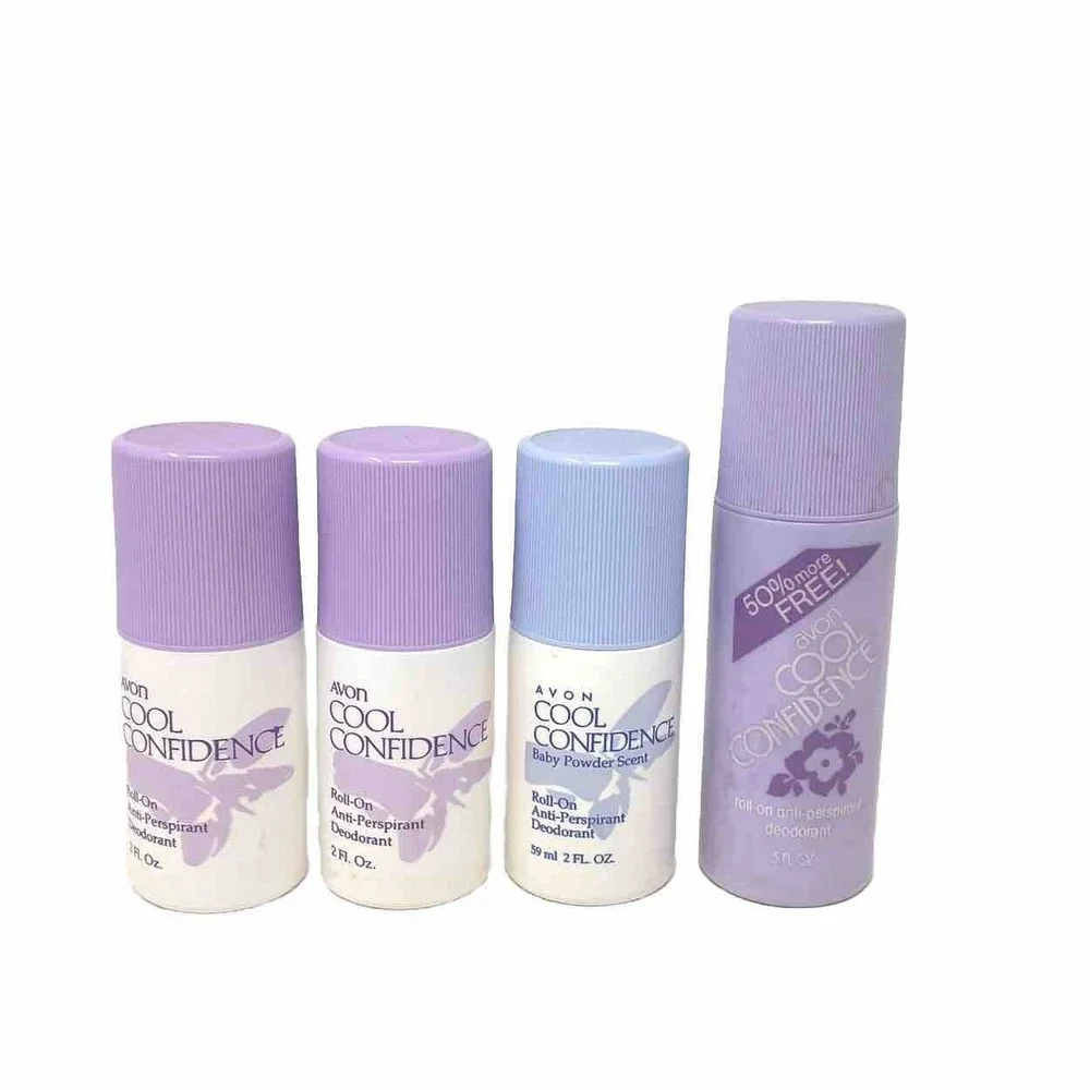 Avon Cool Confidence Deodorant Bundle Lot Of 4 Discontinued Baby Powder Scent‎